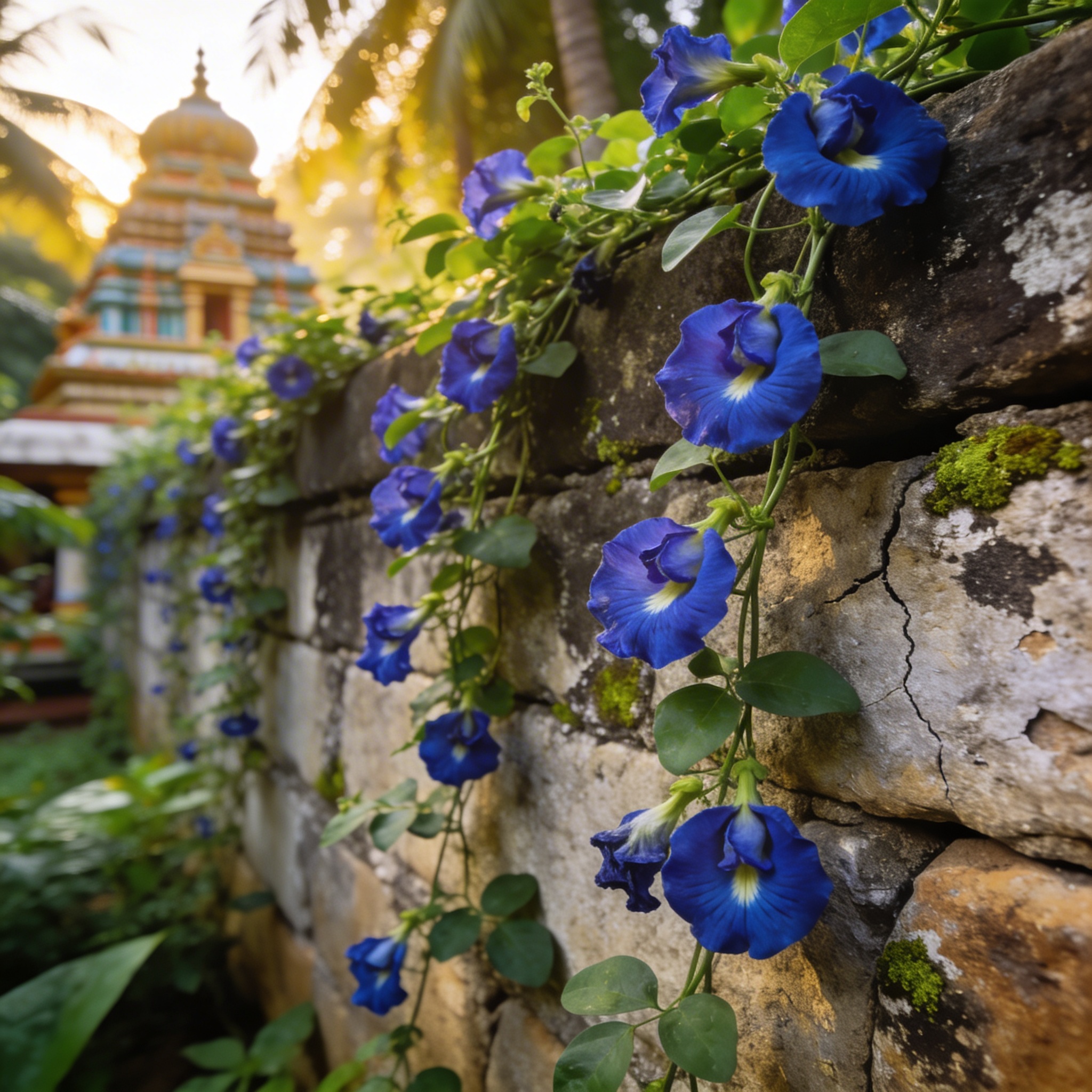 Butterfly pea vines in Tamil Nadu