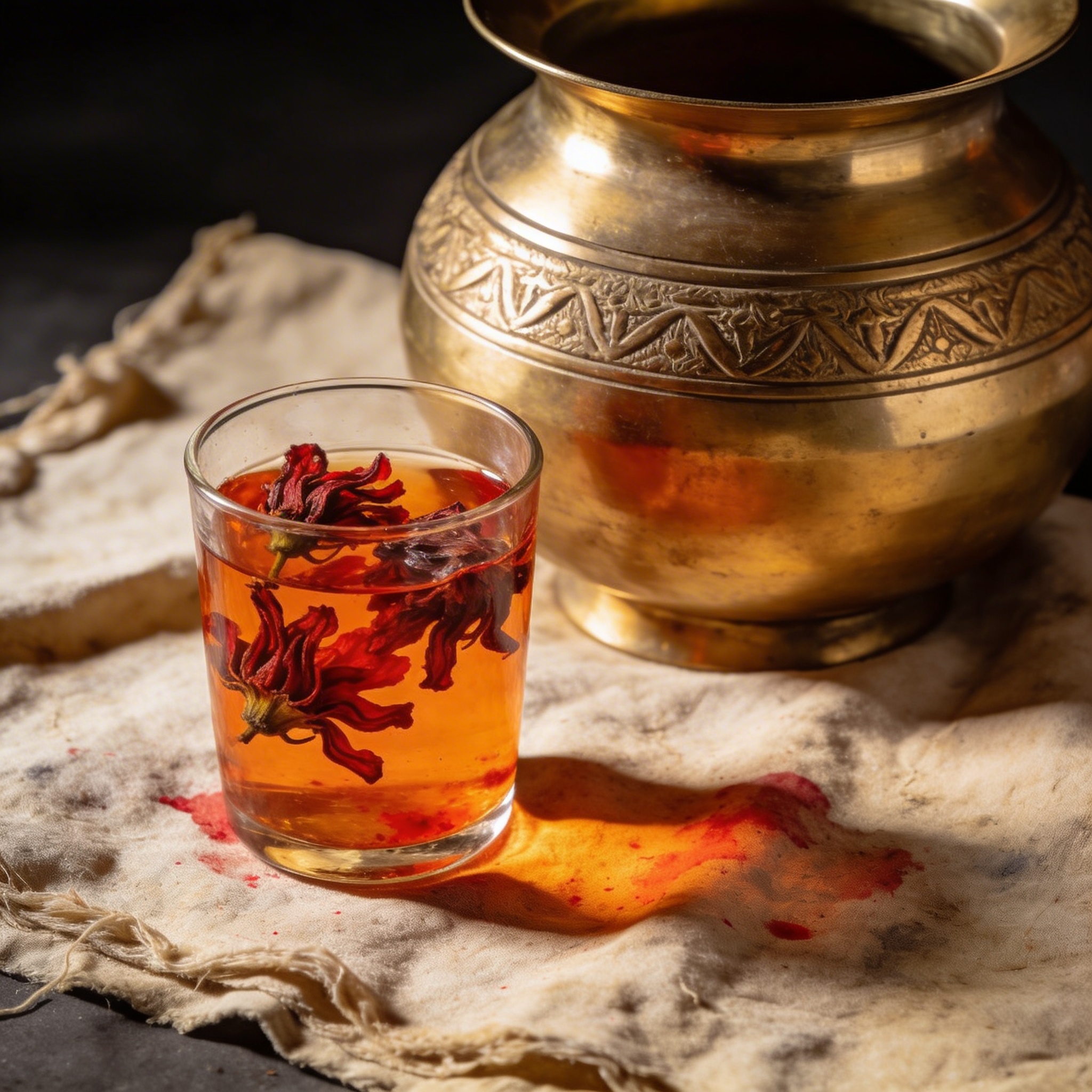 Palash flowers soaking in warm orange water